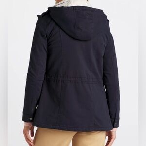 Kathleen Shearling Lined Cargo Jacket - Navy - Size Small